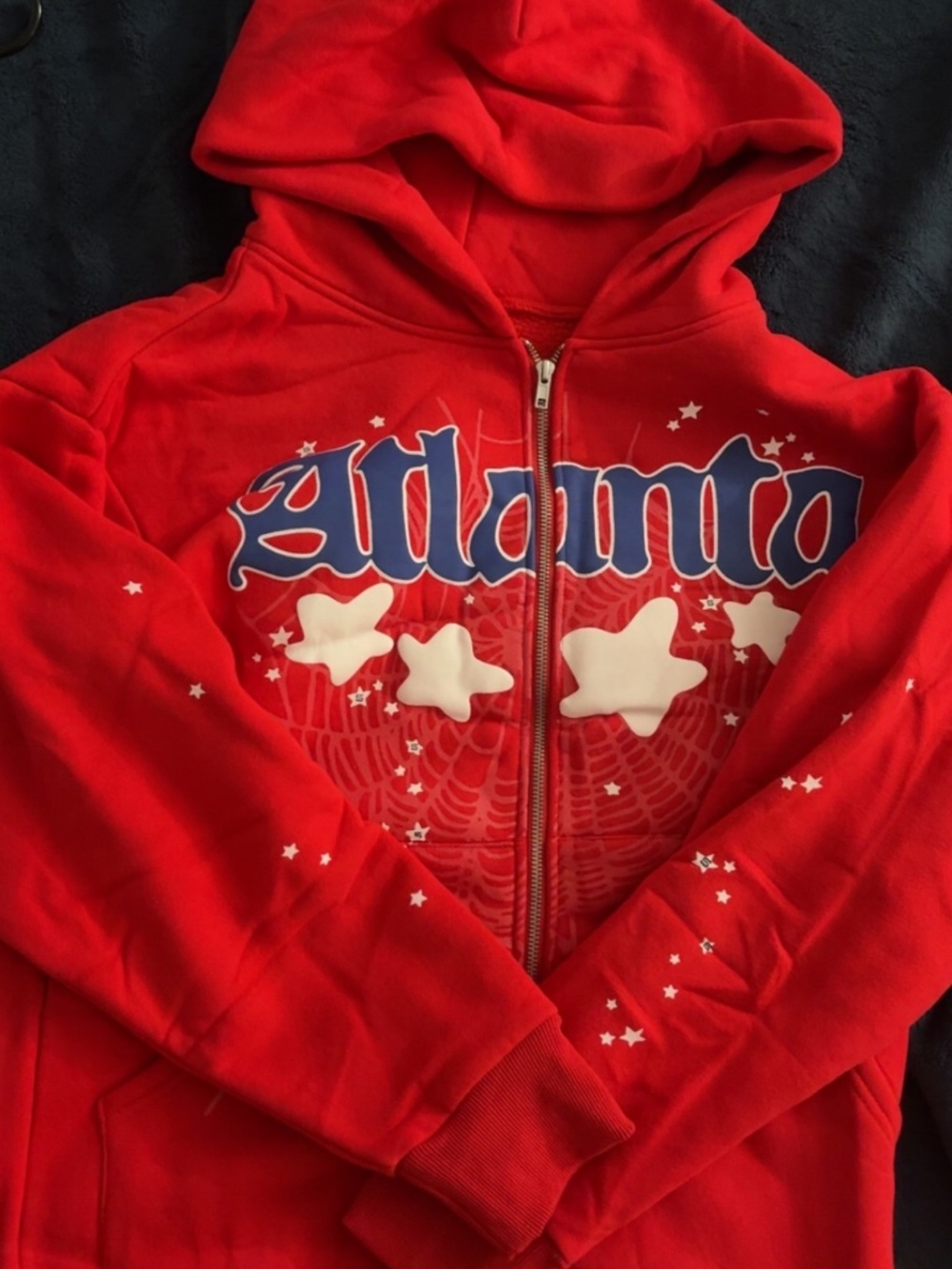 AUTHENTIC Red "Atlanta" Sp5der zip up SIZE MED
